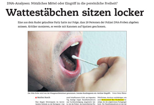 Wattestäbchen DNA Proben Schaffhauser AZ