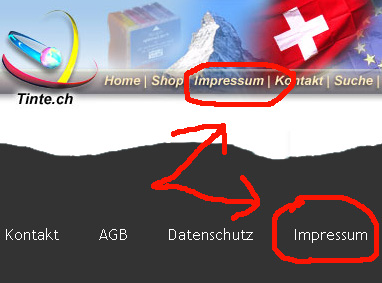 Impressum Pflicht Homepages Schweiz